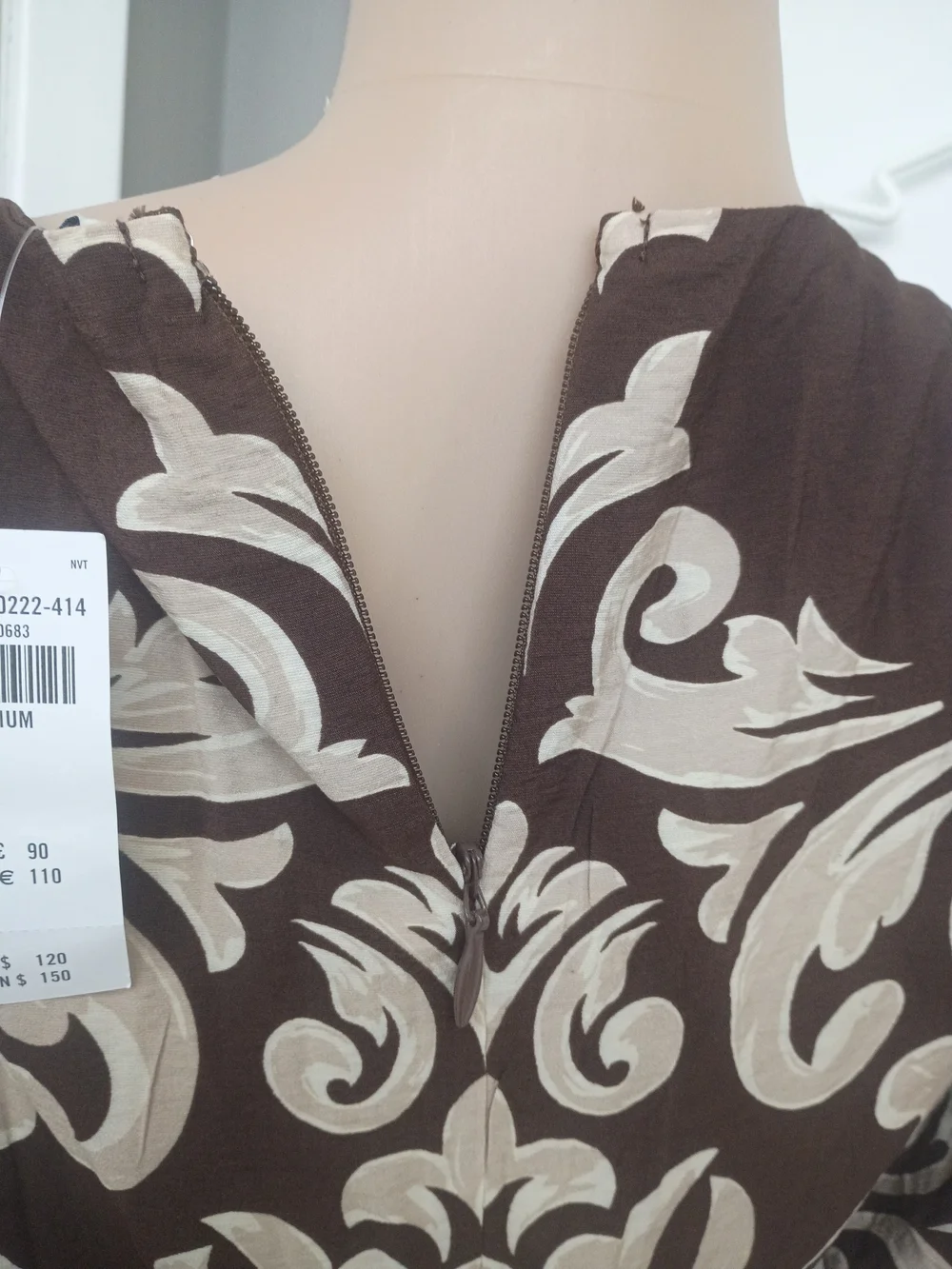 Abercrombie & Fitch Brown and Cream Cutout Maxi